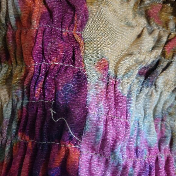 Vintage Apple Bottoms Harem Jumpsuit Pink Psychedelic Strapless Tube Y2K Small - Picture 7 of 16